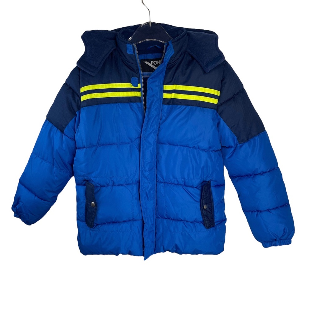 Pony Boys Hooded Color Blocked Puffer Jacket Size Large 10/12